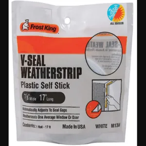 FROST KING M13WH Weatherstrip 17 Feet White | AD4TFB 43Y829