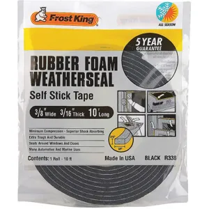 FROST KING R338H Sponge Rubber Foam Tape 3/8in. x 10 Feet | AD4TEH 43Y812