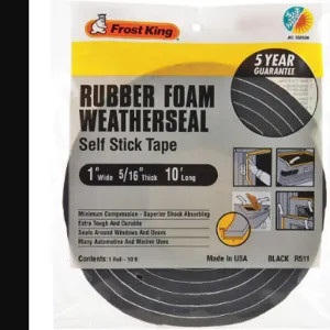 FROST KING R511H Sponge Rubber Foam Tape 1in.x10 Feet 8 Mil | AD4TEM 43Y816