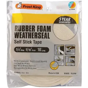 FROST KING R534WH Spnge Rubber Foam Tape 3/4in x 10 Feet 8 Mil | AD4TEV 43Y823