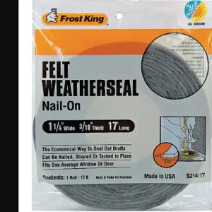 FROST KING S214/17H Weatherseal 17 Feet Gray Felt | AD4TFD 43Y831