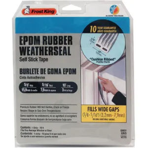 FROST KING V27GA Weatherseal 10 Feet Gray Epdm | AD4TFA 43Y828