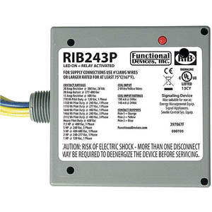 FUNCTIONAL DEVICES INC / RIB RIB243P Enclosed Power Relay 3pst 20a @ 300vac | AF7JDH 21GP33