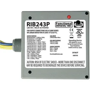 FUNCTIONAL DEVICES INC / RIB RIB243P Enclosed Power Relay 3pst 20a @ 300vac | AF7JDH 21GP33