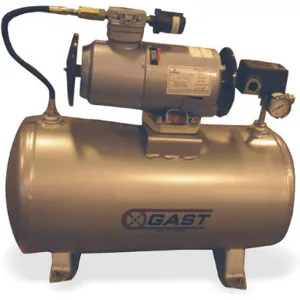 GAST 2LAF-246T-M200EX Electric Air Compressor Tank Mounted | AC9KUN 3HDH2