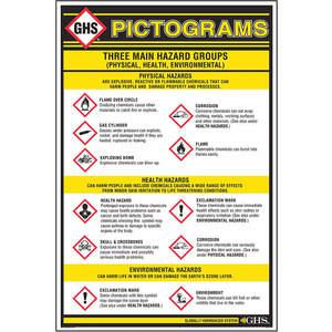 GHS SAFETY GHS1010 Ghs Pictogram Wall Chart 24 x 36 | AA2PTM 10X329
