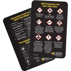 GHS SAFETY GHS1015 Ghs Wallet Cards (50/pkg) | AA2PTP 10X331