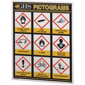 GHS SAFETY GHS1027 Ghs Simplified Pictogram Chart (24 x 36) | AB7GNZ 23J568