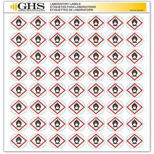 GHS SAFETY GHS1208 Etikett, glänzend, Flamme über Kreis, Packung 1120 | AA2PTX 10X338