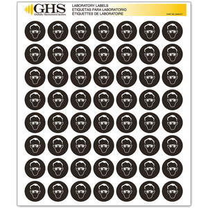 GHS SAFETY GHS1217 Etiketten-Glanzpapier-Schutzbrillen, Packung 1120 | AA2PUG 10X347