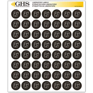 GHS SAFETY GHS1219 Etiketten-Gesichtsschutz aus glänzendem Papier, Packung 1120 | AA2PUJ 10X349