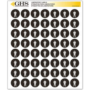 GHS SAFETY GHS1220 Etiketten-Glanzpapier-Ganzkörperanzug, Packung 1120 | AA2PUK 10X350