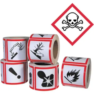 GHS SAFETY GHS1264 Pictogram Label Black/red Glossy - Pack Of 500 | AB7GPU 23J586