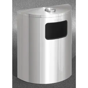 GLARO 2494-SA-SA Trash Can Half Round 24 gallon Silver | AH4BFU 34AX17