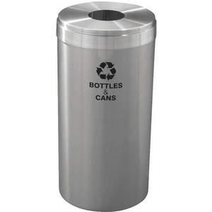 GLARO B-1542SA-SA-B&C Stationärer Recyclingbehälter für Dosen/Flaschen Silber | AG4KGC 34AW69