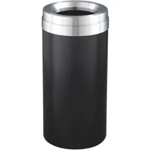 GLARO F1537-BK-SA Waste Receptacle 23 gallon Black Funnel 30 inch Height | AG4KHV 34AX09