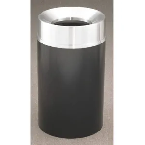 GLARO F2035-BK-SA Waste Receptacle 33 gallon Black Funnel 35 inch Height | AG4KHF 34AW95