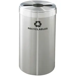 GLARO M-1542SA-SA-R Stationary Recycling Container Silver 23 Gallon | AG4JZB 34AW57