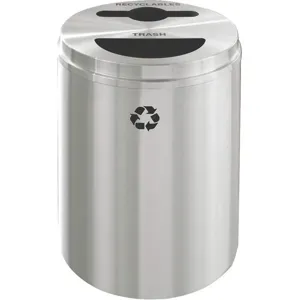 GLARO MT-2032SA-SA-R/T Stationary Recycling Container 2 Openings Silver | AG4KFN 34AW51