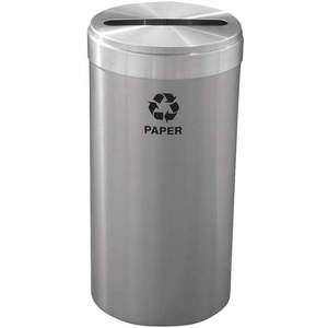 GLARO P-1542SA-SA-P Stationary Recycling Container Paper Only Silver | AG4KFW 34AW63