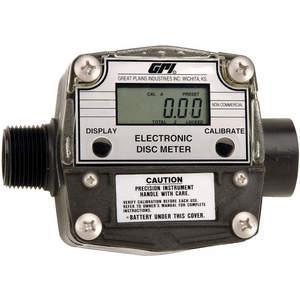 GPIMETERS FM300H/R Electronic Flowmeter, Nutating Disc, 2 To 20 gpm Flow Range, 1 Inch FNPT x MNPT | AF2RHB 6XGP0