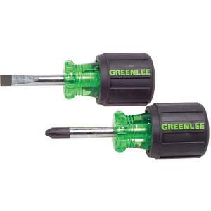 GREENLEE 0153-04C Stubby Screwdriver Set, Durable Black Phosphate Tip, 2 Pieces | AE4HTT 5KPJ0