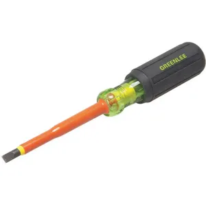 GREENLEE 0153-11-INS Insulated Cabinet Tip Screwdriver, 8-1/4 Inch Overall Length, 1/4 Inch Tip | AA3HWW 11L602