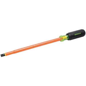 GREENLEE 0153-17-INS Insulated Cabinet Tip Screwdriver, 14-7/8 Inch Overall Length, 3/8 Inch Tip | AA3HWY 11L604