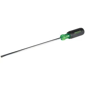 GREENLEE 0153-23C Round Shank Flat Blade Screwdriver, 11-3/4 Inch Overall Length, 3/16 Inch Tip Size | AE4HVA 5KPP4