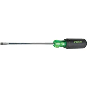 GREENLEE 0153-26C Round Shank Flat Blade Screwdriver, 10-11/32 Inch Overall Length, 6 Inch Shank Length | AE4HTD 5KPG1