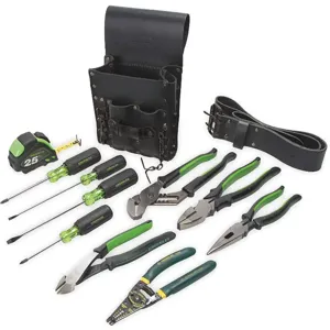 GREENLEE 0159-13 Electricians Tool Set, 7 x 6 x 10-1/2 Inch Size, 12 Pieces | AC2XXJ 2NYH3