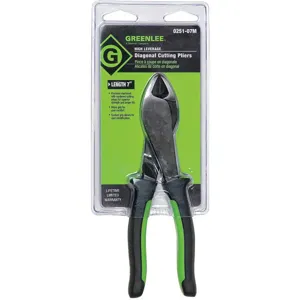 GREENLEE 0251-07M Diagonal Cutting Plier, 7 Inch Overall Length, Chrome Vanadium Steel | AE4HTL 5KPH4