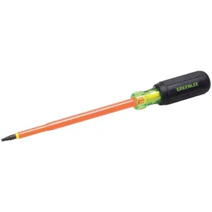 GREENLEE 0353-32-INS Insulated Square Tip Screwdriver, 6 Inch Shank Length, #1 Tip Size | AA3HXQ 11L622