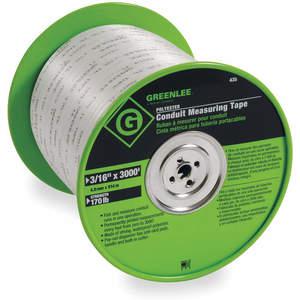 GREENLEE 435 Conduit Measuring Tape, 3000 Ft. Length, 3/16 Inch Width, 170 lbs. Tensile Strength | AD6RVU 4A764