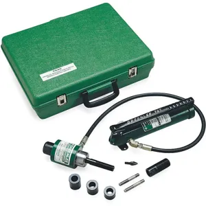 GREENLEE 7306SB Hydraulic Knockout Kit, With Hand Pump And Punch, 11 Ton, 1/2 To 2 Inch Conduit Size | AE3CCA 5C633