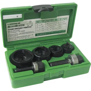 GREENLEE 735BB Round Knockout Punch Kit, 1/2 To 1-1/4 Inch Size | AD2VBY 3UME6