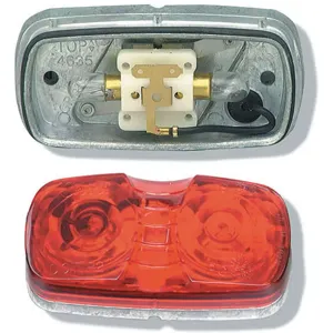 GROTE 46782 Lamp Square Corner 2 Bulb Die Cast Red | AB9FLN 2CVV2