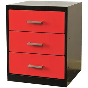 HALLOWELL FKWP8432-3D-BR-HT Drawer Pedestal 18 x 24 x 32h Black/red | AF2ULJ 6XXU0