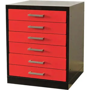 HALLOWELL FKWP8432-6D-BR-HT Drawer Pedestal 18 x 24 x 32h Black/red | AF2ULG 6XXT8