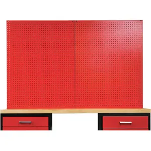 HALLOWELL FKWPB72RR-HT Pegboard Round 44-1/4 Inch H 72 Inch Width Red | AF2UMC 6XXV7