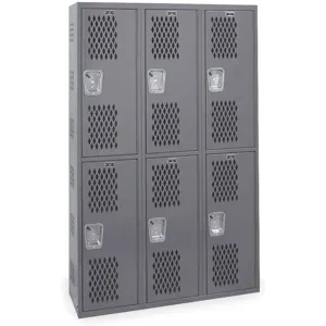 HALLOWELL HWBA212-222HG Ventilated Wardrobe Locker 12 Inch D Gray | AC2ZQZ 2PGY9