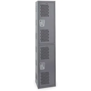 HALLOWELL HWBA882-2HG Ventilated Wardrobe Locker 18 Inch Width Gray | AC2ZRC 2PGZ3