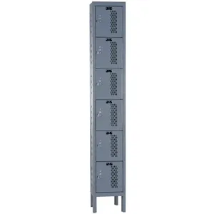 HALLOWELL U1228-6HDV-HG Ventilated Box Locker 12 Inch D Gray | AD9VTA 4VEJ7