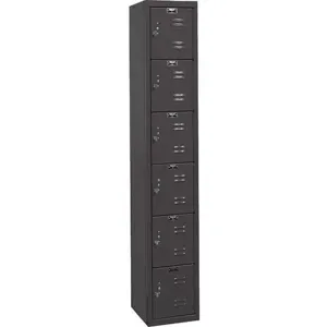 HALLOWELL U1282-6A-ME Black Tie Locker Black 12 Inch Width x 18 Inch Depth x 72 Inch Height | AH6AXZ 35UW77