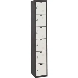 HALLOWELL U1282-6MP Black Tie Locker Black /Light Grey | AH6AWZ 35UW54