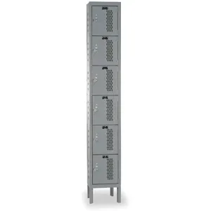 HALLOWELL U1288-6HV-A-HG Ventilated Box Locker Assembled Six Gray | AD7YPK 4HE93