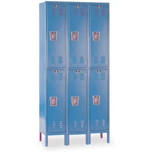 HALLOWELL U3228-2MB Wardrobe Locker (3) Wide (6) Openings | AD7XXR 4HB46