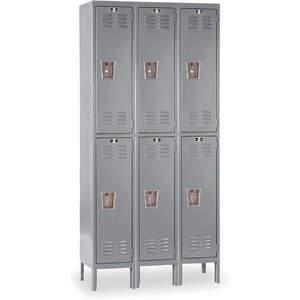 HALLOWELL U3228-2HG Wardrobe Locker (3) Wide (6) Openings | AD7XXH 4HB38