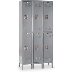 HALLOWELL U3258-2A-HG Wardrobe Locker (3) Wide (6) Openings | AD7XYJ 4HB62