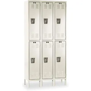 HALLOWELL U3228-2G-A-PT Wardrobe Locker (3) Wide (6) Openings | AD7YMQ 4HE52